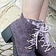  Эко сапожки из шерсти Темный фиолетовый. Ботильоны. Eco Shoes by Julia Pizar. Ярмарка Мастеров.  Фото №4