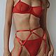Красное белье из сетки. Комплекты белья. Yanovytska lingerie ( Богдана). Ярмарка Мастеров.  Фото №4