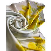 Аксессуары handmade. Livemaster - original item Satin shawl, 100% silk, free painting. Handmade.