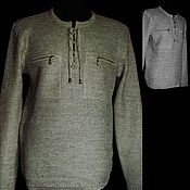 Мужская одежда handmade. Livemaster - original item Knitted from flax.Shirt Chain mail with zippered pockets.. Handmade.