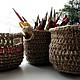 Baskets of different natural materials. 3 of a kind. Crochet, Basket, Tolyatti,  Фото №1