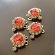 Connector art.5-63 with red crystal and cubic zirconia coated under the