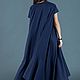 Blue, summer, loose A-line dress - DR0760CT. Dresses. EUG fashion. Online shopping on My Livemaster.  Фото №2
