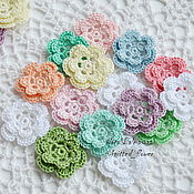 Материалы для творчества handmade. Livemaster - original item Flowers knitted double layer Shabby watercolor. Handmade.