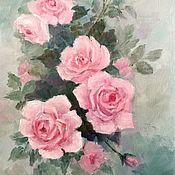 Картины и панно handmade. Livemaster - original item Oil painting with Roses.Etude 2. Handmade.