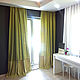 Mustard curtains with a geometric print, Curtains1, Moscow,  Фото №1