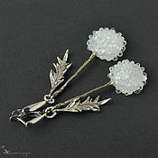 Украшения handmade. Livemaster - original item Dandelion Earrings White Murano Glass Silver. Handmade.