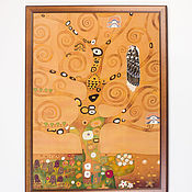 Картины и панно handmade. Livemaster - original item Batik on silk in Klimt frame 