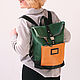 Urban backpack made of Green leather, Backpacks, St. Petersburg,  Фото №1