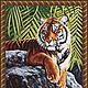 Kit embroidery with beads "TIGER ON ROCKS", Embroidery kits, Ufa,  Фото №1