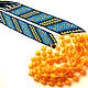 Necklace Woven Boho ' Royal blue and ripe mango'. Necklace. helgaboho. Online shopping on My Livemaster.  Фото №2