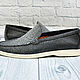 Men's loafers made of polished Stingray leather, grey color. Loafers. SHOES&BAGS. My Livemaster. Фото №6
