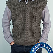 Мужская одежда ручной работы. Ярмарка Мастеров - ручная работа Men`s knitted mixed wool vest. Handmade.