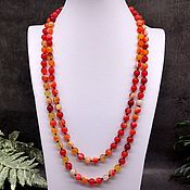 Работы для детей, handmade. Livemaster - original item Long beads natural orange agate. Handmade.