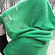 Шаль с огромным капюшоном Накидка зеленая мохеровая. Капюшоны. Мягкие сказки Леси Текучевой (empatik). Ярмарка Мастеров.  Фото №4