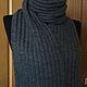 Knitted scarf for men dark gray, Scarves, Orenburg,  Фото №1