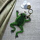 Coin holders: Emerald Green frog made of beads coin holder keychain. Coin boxes. SilkArt Tatyana. My Livemaster. Фото №5