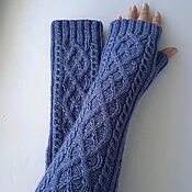 Аксессуары handmade. Livemaster - original item Knitted mitts 101, jeans 203. Handmade.