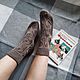 Coffee openwork socks for women knitted leaves homemade merino. Socks. knitsockswool. Online shopping on My Livemaster.  Фото №2