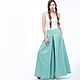 Mint skirt-trousers made of 100% linen. Skirts. etnoart. Online shopping on My Livemaster.  Фото №2
