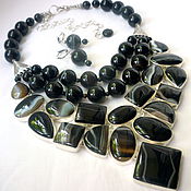Украшения handmade. Livemaster - original item Necklace 3 strands and Earrings - Botswana AGATE beads.. Handmade.