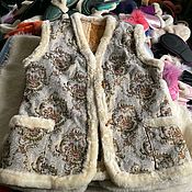 Одежда handmade. Livemaster - original item Women`s fur vest made of sheepskin. Handmade.