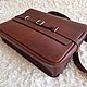 Эксклюзивный кожаный портфель. Портфель. ALEX FLAIR • leather goods. Ярмарка Мастеров.  Фото №5