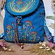 Order Canvas backpack 'Emerald'. Julia Linen tale. Livemaster. . Backpacks Фото №3
