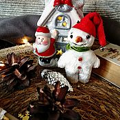 Куклы и игрушки handmade. Livemaster - original item Teddy is a primitive Snowman. Handmade.