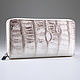 Cosmetic bag with crocodile leather one zipper IMA0032W4, Wallets, Moscow,  Фото №1