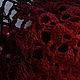 Красный платок из льна и хлопка "Фрида" треугольный ажурный. Платки. Solarisartis Елена. Ярмарка Мастеров.  Фото №5