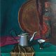 Oil still life of objects on a dark malachite background, Pictures, Ekaterinburg,  Фото №1