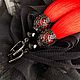 Earrings-brush Red Queen scarlet bright red. Tassel earrings. GolDFenix. Online shopping on My Livemaster.  Фото №2
