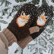 Войлочные рукавицы "Зимняя сказка"