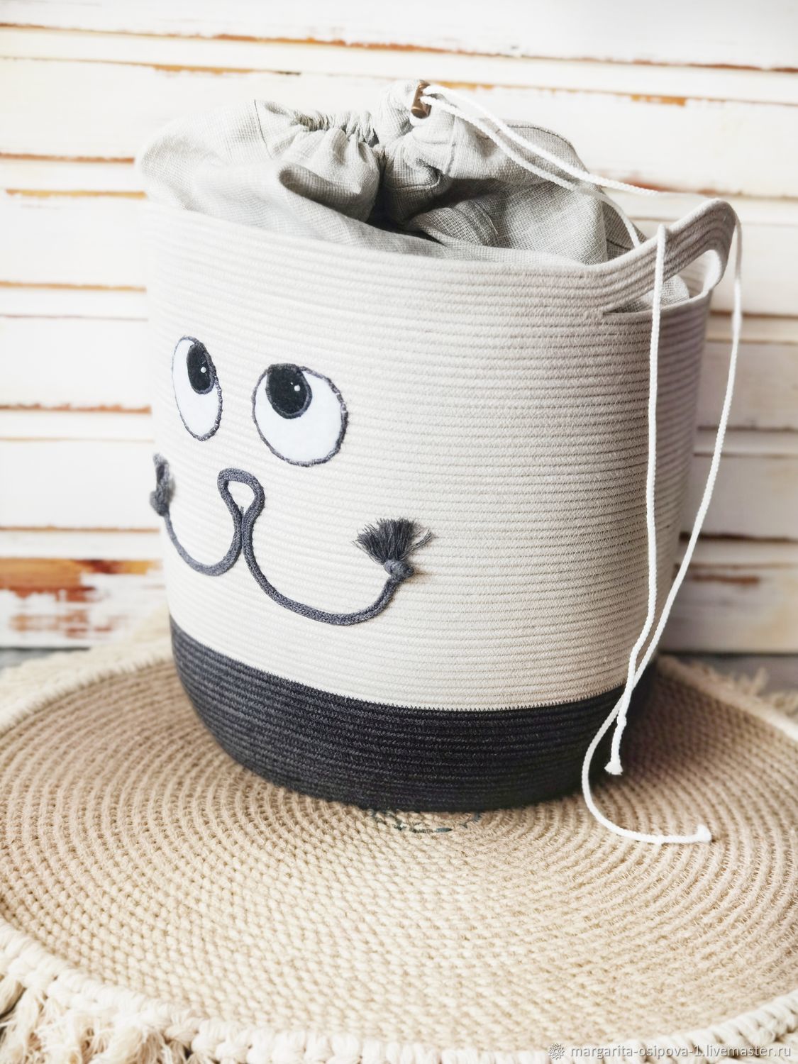 Корзина для детских игрушек с льняным мешком в интернет-магазине на ...