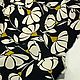 Viscose crepe - flowers on black, Fabric, Moscow,  Фото №1