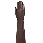 Винтаж handmade. Livemaster - original item Size 7.5. Chic winter gloves made of brown leather. Handmade.