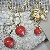 Украшения handmade. Livemaster - original item Jewelry set with coral. Handmade.