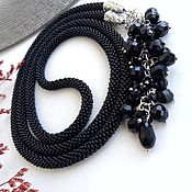 Украшения handmade. Livemaster - original item Sautoire Bead Harness Black. Handmade.