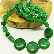 Работы для детей, handmade. Livemaster - original item Beads 66 cm Juicy greens (tinted quartz). Handmade.