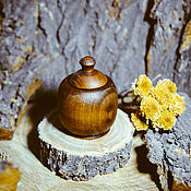 Посуда handmade. Livemaster - original item Small potbelly Salt Pepper storage Siberian Cedar #K47. Handmade.