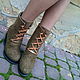 Заказать Сапожки шерстяные зимние Хвоя. Eco Shoes by Julia Pizar. Ярмарка Мастеров. . Полусапоги Фото №3