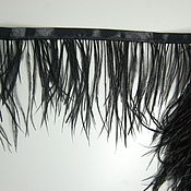 Материалы для творчества ручной работы. Ярмарка Мастеров - ручная работа Braid of ostrich feathers 8-10 cm black. Handmade.