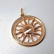 Украшения handmade. Livemaster - original item Pendant: The sun of gold 585 (P51). Handmade.