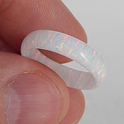 Свадебный салон handmade. Livemaster - original item White Opal Wedding Ring. Handmade.