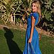 KK-104 blue dress with ruches. Dresses. KARINA KHIMCHINSKAYA (by-kk). Online shopping on My Livemaster.  Фото №2