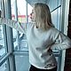 свитер вязаный Любопытный Кот женский авторский спицами теплый. Свитеры. Евгения  Черевкова. Интернет-магазин Ярмарка Мастеров.  Фото №2