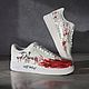 Кастомные кроссовки белые Nike Air Force 1 унисекс ручная роспись. Кроссовки. O-Go-Art.Кастомизация одежды и обуви. Ярмарка Мастеров.  Фото №4