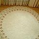 Crocheted round rug made of cord Lily with lace trim. Carpets. knitted handmade rugs (kovrik-makrame). My Livemaster. Фото №5