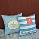 Maison Marine pillowcase 45h45 blue. Pillow. MaisonMarine. My Livemaster. Фото №6